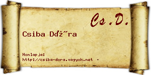 Csiba Dóra névjegykártya